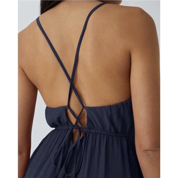 Halara Navy Blue Cropped Jumpsuit Womens Size XL NWT - Picture 3 of 10